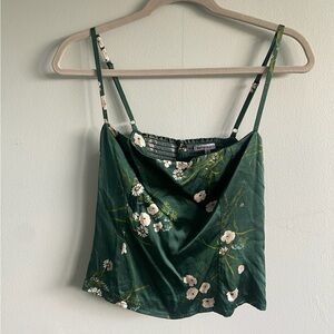 Reformation Silk Green Crop Camisole